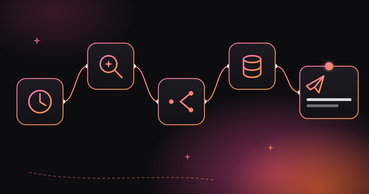 Workflow diagram of a scheduled AI agent that reads public pages, checks for new items and sends an alert to Telegram